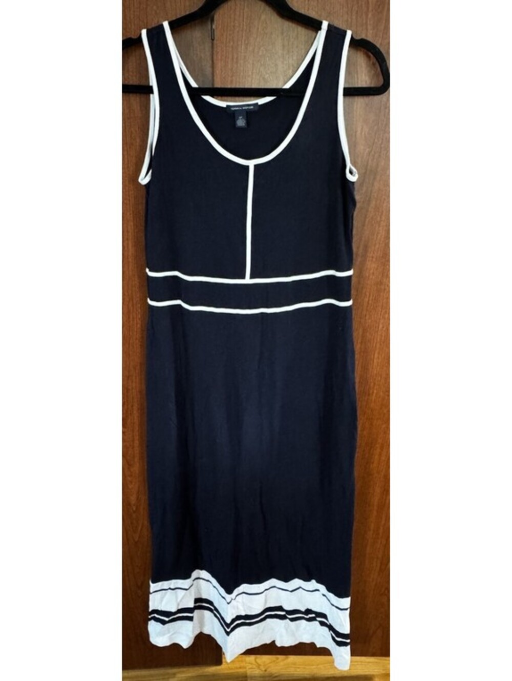Tommy Hilfiger Women’s S Navy Blue White Sleeveless Maxi Dress Nautical